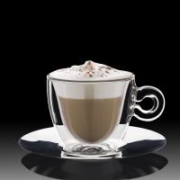 Duplafalú hőálló Thermic Glass cappuccino csésze szett alj 2 db 16,5cl0