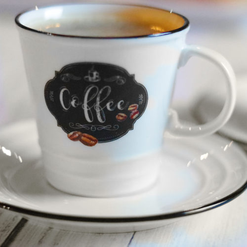 Easy Life fehér porcelán kerámia kávéscsésze készlet - retro