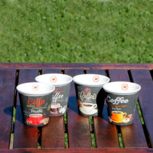 COFFEE TIME Porcelán csésze szett 4 db espresso csésze retro kávés csésze