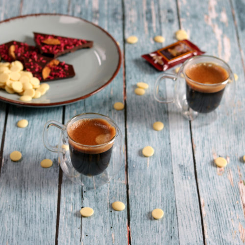 Duplafalú hőálló üveg espresso kávéscsésze szett