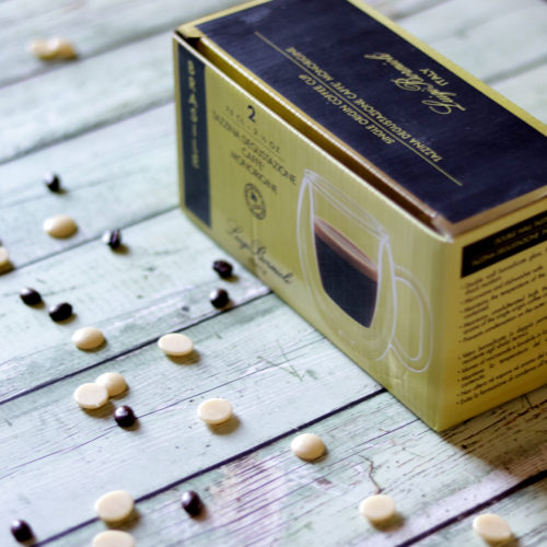 Duplafalú espresso kávéscsésze szett - hőálló és extra könnyű üveg - kerek, gömb forma