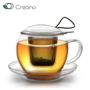 creano jumbo üveg teáscsésze szűrővel