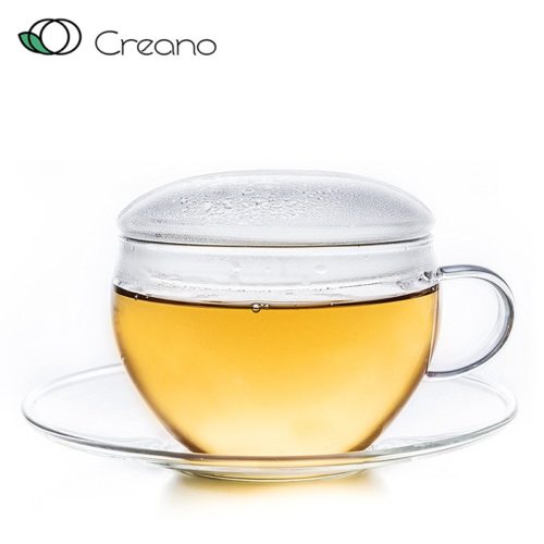 Virágzó tea szett - üveg teáskanna, 2 db csésze és 6 fehér teagolyó - Image 7