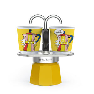 bialetti mini express kotyogós kávéfőző szett sárga