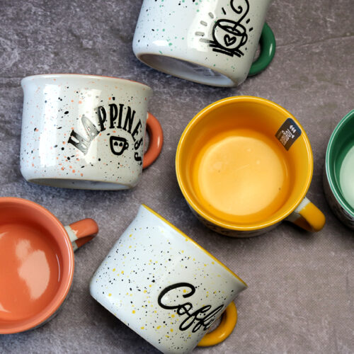 fém hatású kerámia vintage espresso kávéscsésze készlet pasztell színekben
