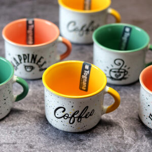 fém hatású kerámia vintage espresso kávéscsésze készlet pasztell színekben