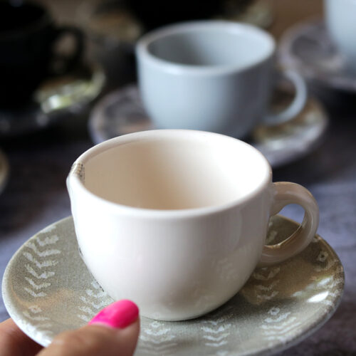 Olasz porcelán espresso kávécsésze készlet