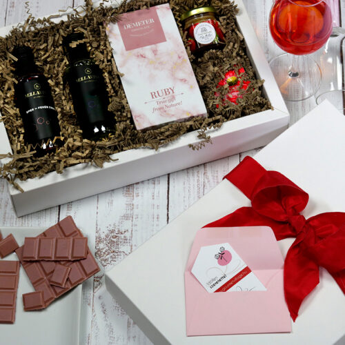 Merry Berry epres málnás mézbor és csokoládé ajándékcsomag nőknek