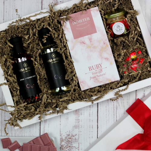 Merry Berry epres málnás mézbor és csokoládé ajándékcsomag nőknek