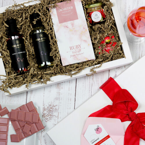 Merry Berry epres málnás mézbor és csokoládé ajándékcsomag nőknek