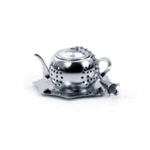 Fém kannás teatojás teaszűrő alátéttel