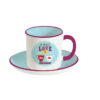 TEABREAK retro teásbögre alátéttel 225ml - kék - Image 5