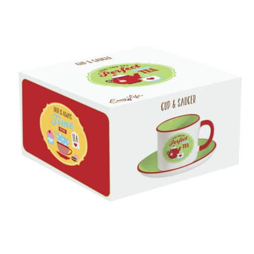 TEABREAK retro teásbögre alátéttel 225ml - sárga - Image 9