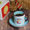 TEABREAK retro teásbögre alátéttel 225ml - kék - Image 3