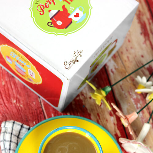 TEABREAK retro teásbögre alátéttel 225ml - sárga - Image 4